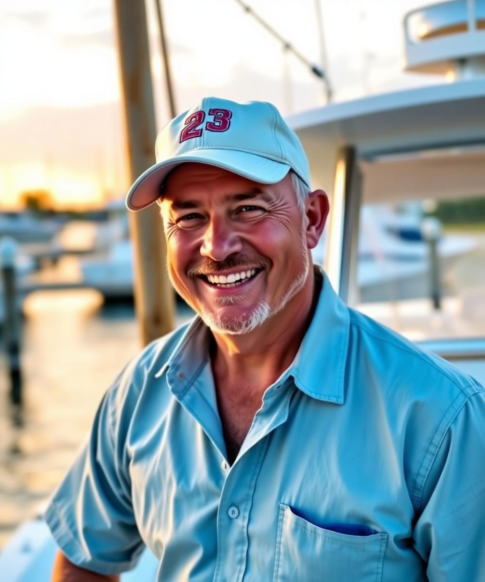 Capt. Corey at the marina