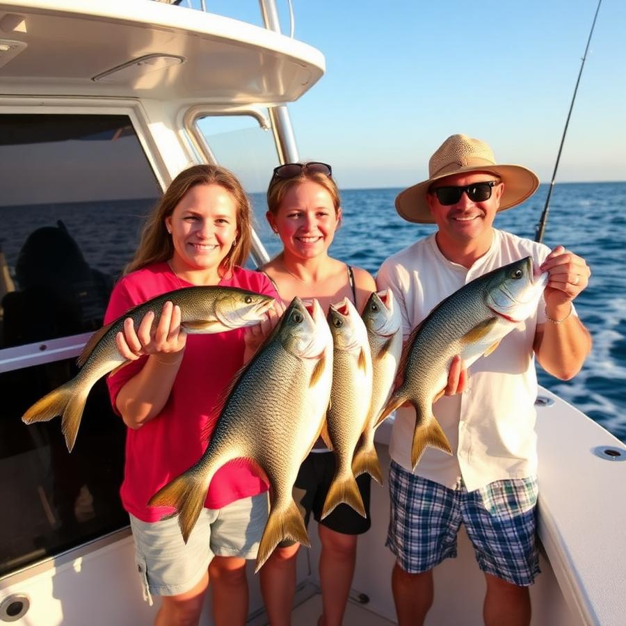 Family with their catch