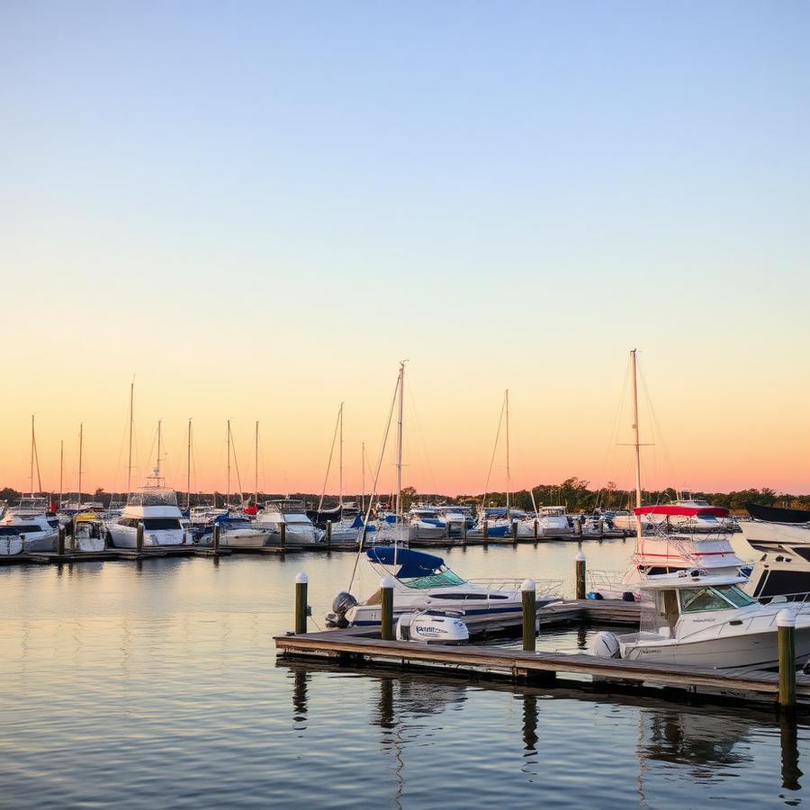 Kemah marina at golden hour