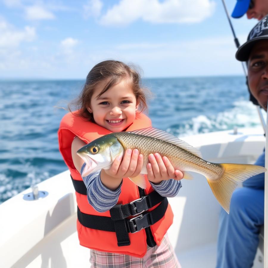 Girl with her catch